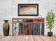 Buffet with 3 Doors and 3 Drawers Made from Recycled Teak Wood Boats, 63" Wide