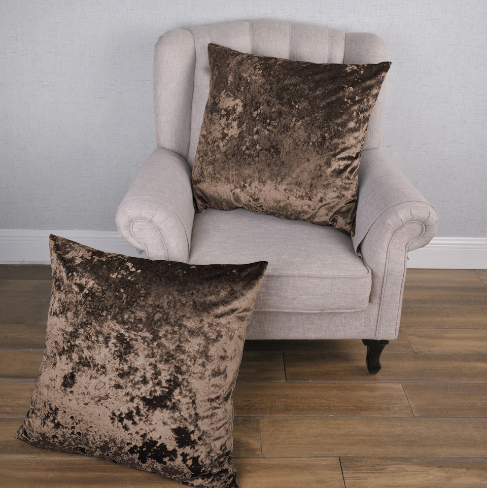 Crushed Velvet Pillow Cover 2 Piece Set, Carafe, 26" X 26"