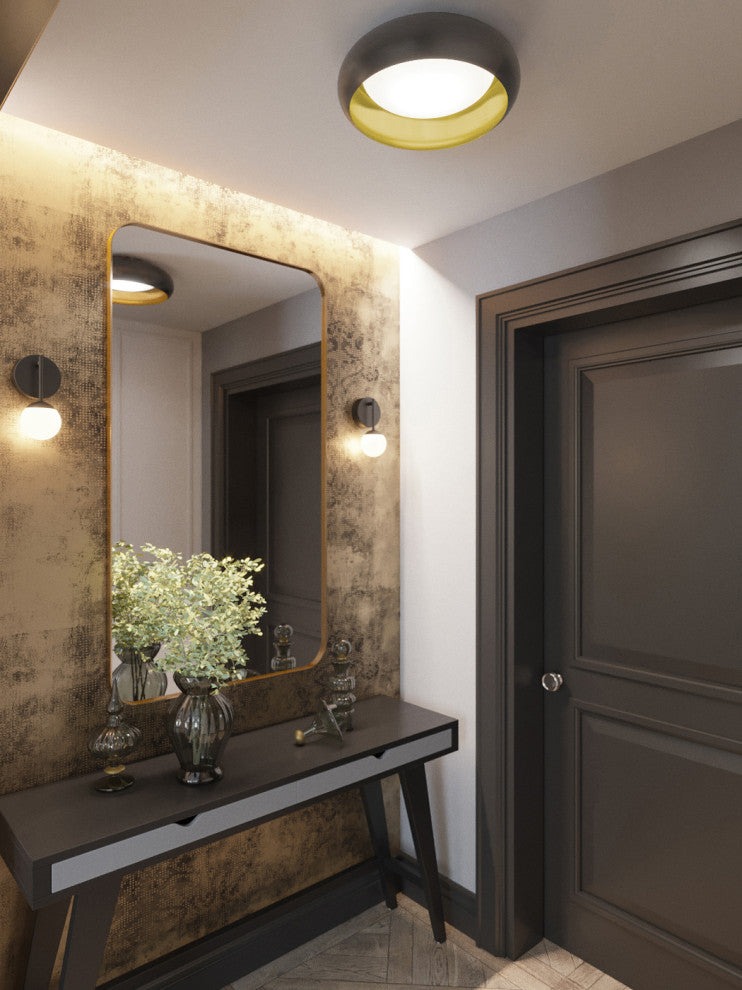 Kayce 12'' LED Flush Mount, Black