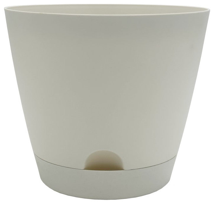 CHG Plastic Tilden Self-Watering Planters, Arctic White, Assorted Size, Set of 3