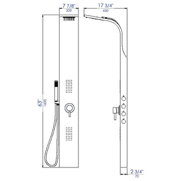 ALFI brand ABSP30 Alfi Trade Thermostatic Shower Panel - Brushed Stainless