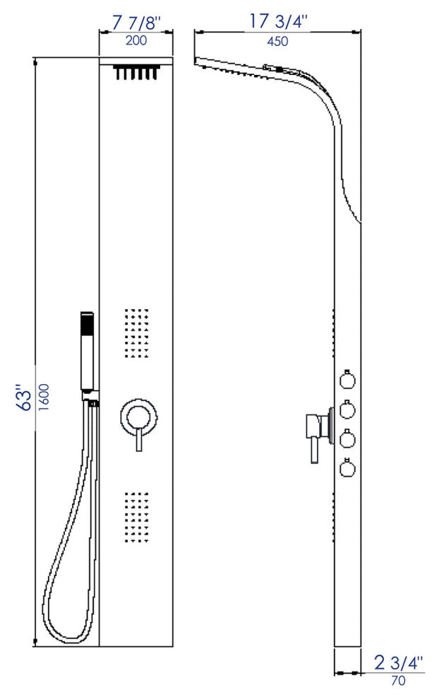 ALFI brand ABSP30 Alfi Trade Thermostatic Shower Panel - Brushed Stainless