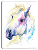 Horse Illustration with Splash, Animal Canvas Art Print, 12"x20"