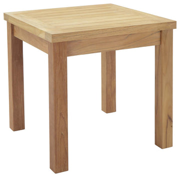 Modway Marina outdoor Patio Teak Side Table, Natural