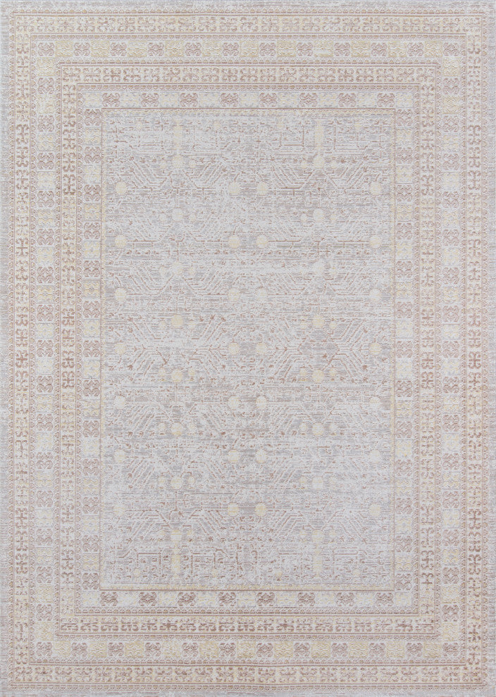Isabella ISA-2 Machine Made Area Rug, Gray, 5'3"x7'3"