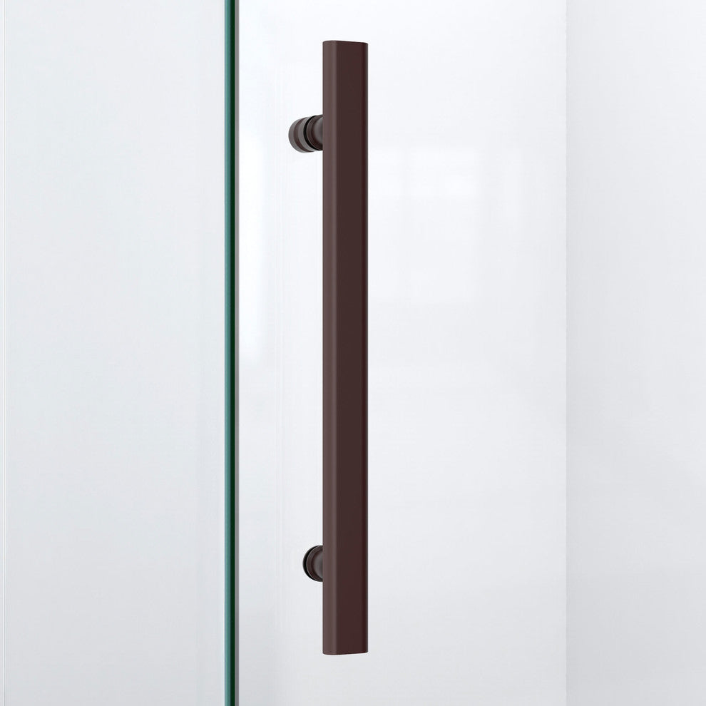 Prism Plus 36x74 3/4 Neo-Angle Shower Enclosure Oil Rubbed Bronze, White Base