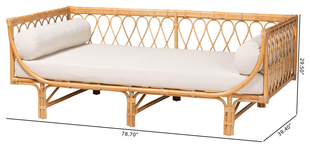 Braden Natural Brown Rattan Twin Daybed
