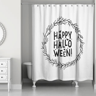 Happy Halloween Wreath 71x74 Shower Curtain