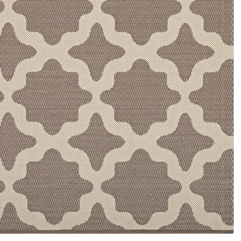 Area Rug Floor Carpet, Indoor Outdoor, Moroccan, Rectangular, 9x12, Beige