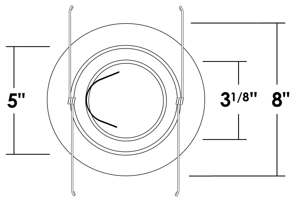 6 in. Recessed Gimbal Ring Trim, Fits 6 inch Housings, White