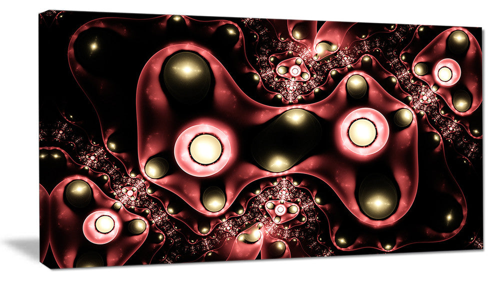 3D Surreal Brown Illustration, Large Floral Canvas Art Print, 60"x28"