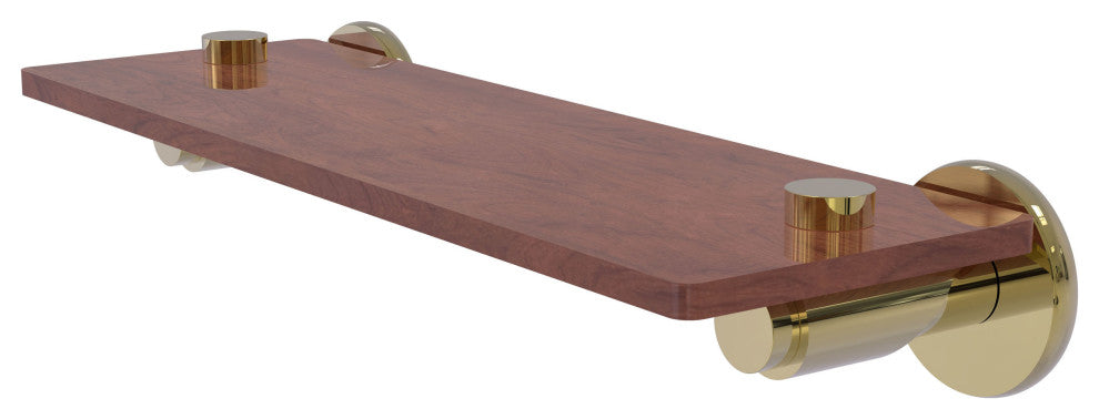 Tribecca 16" Solid Wood Shelf, Unlacquered Brass