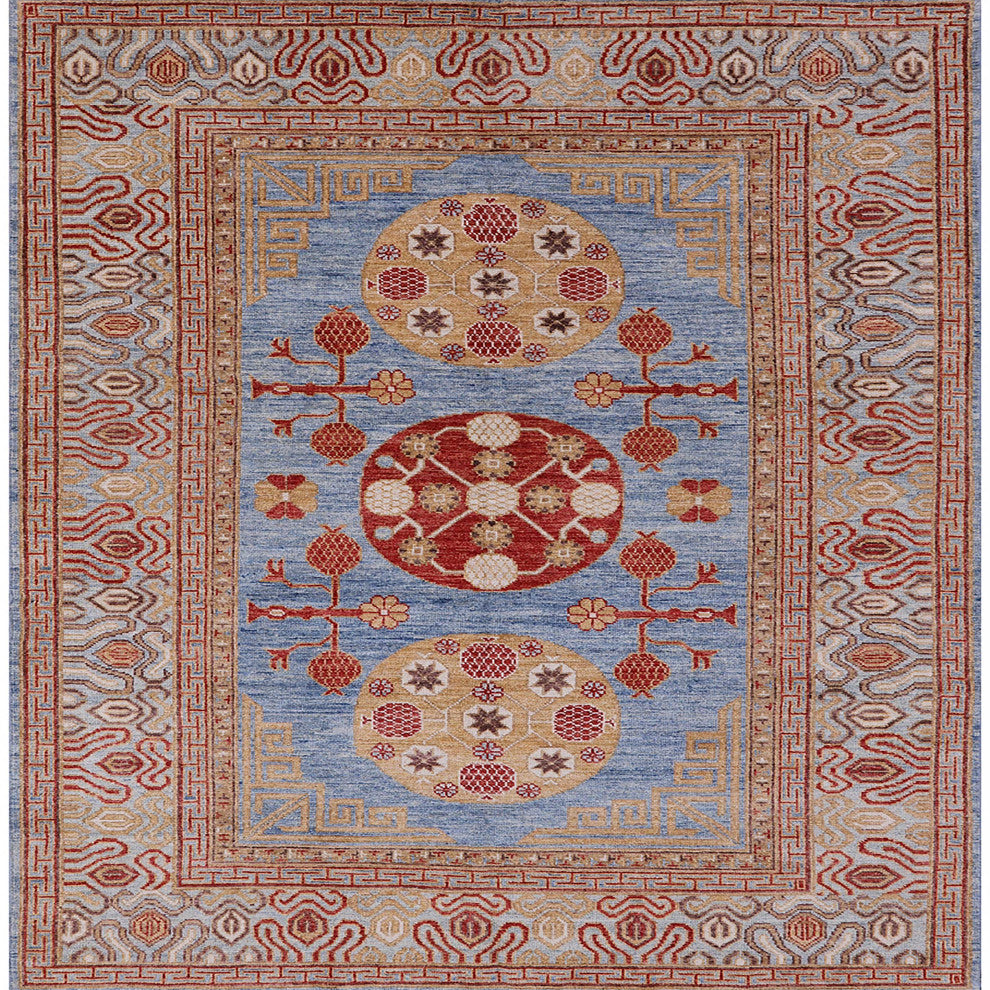 Ahgly Company Indoor Square Mid-Century Modern Area Rugs, 7' Square