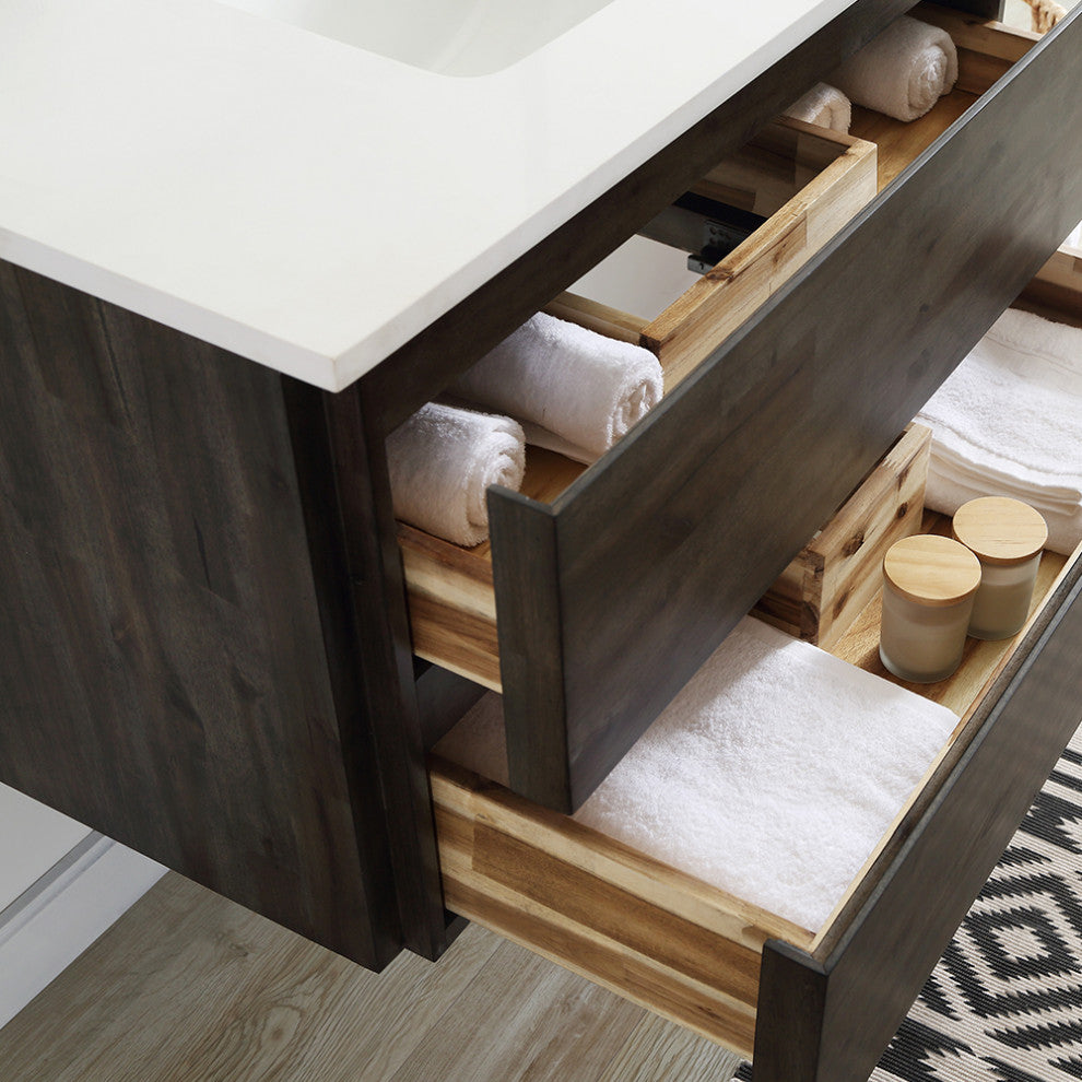 Formosa Wall Hung Double Sink Modern Bathroom Vanity With Mirrors, 72"