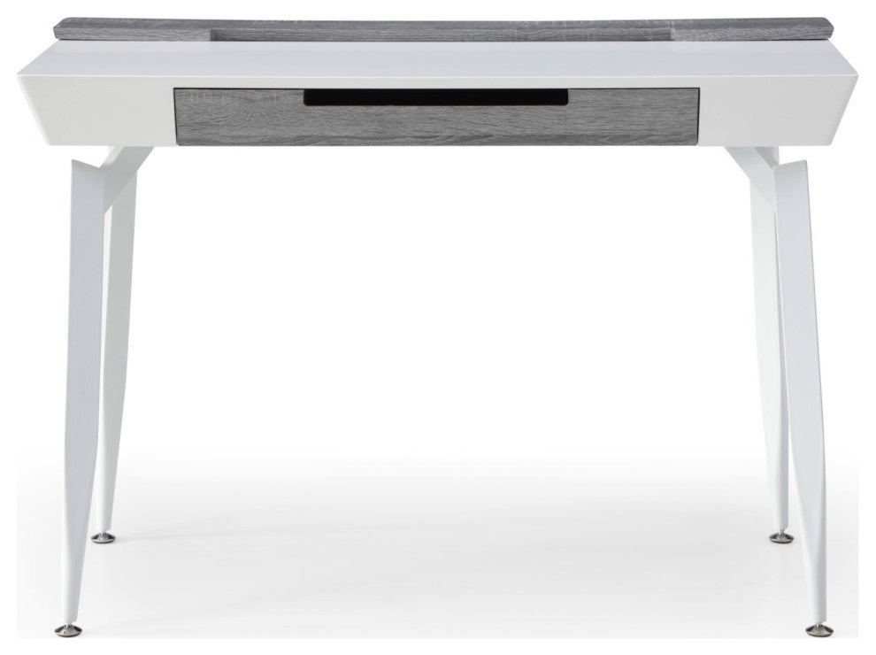 Loft Lyfe Arwen Desk, 3 Storage Drawers, Extra Storage on Top, White/Gray