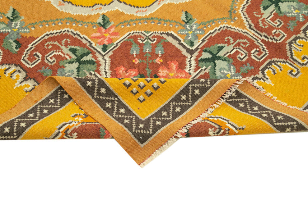 Rug N Carpet - Handmade Moldovian 6' 6'' x 9' 7'' Antique Rose Kilim Rug