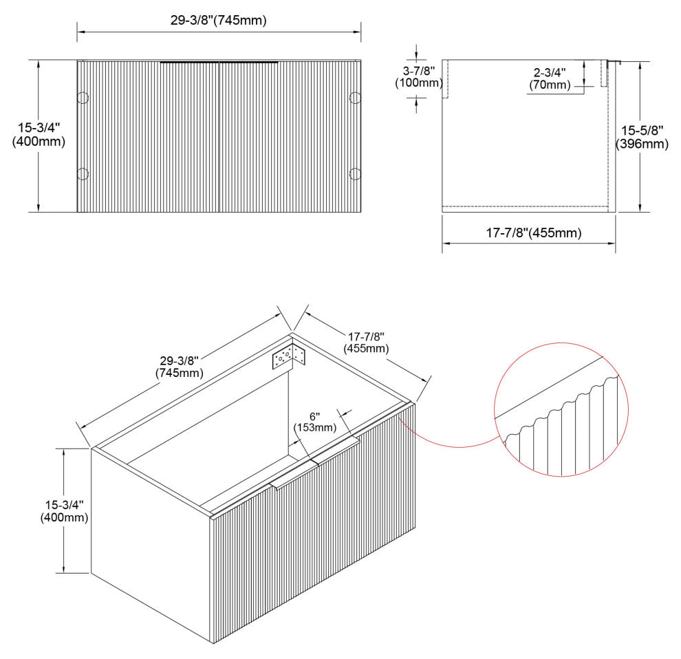 Pershing 30" Single Vanity Set, Oak Natural, Ceramic Basin