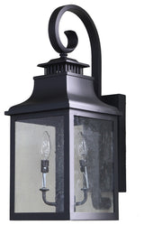 Morgan Outdoor Wall Mounted Lighting, Black, 2-Light