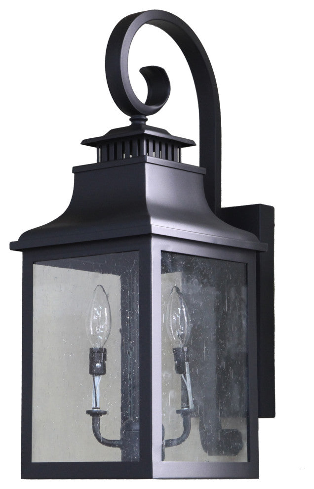 Morgan Outdoor Wall Mounted Lighting, Black, 2-Light