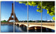 "Bridge to Paris Eiffel Tower Paris" Canvas Print, 4 Panels