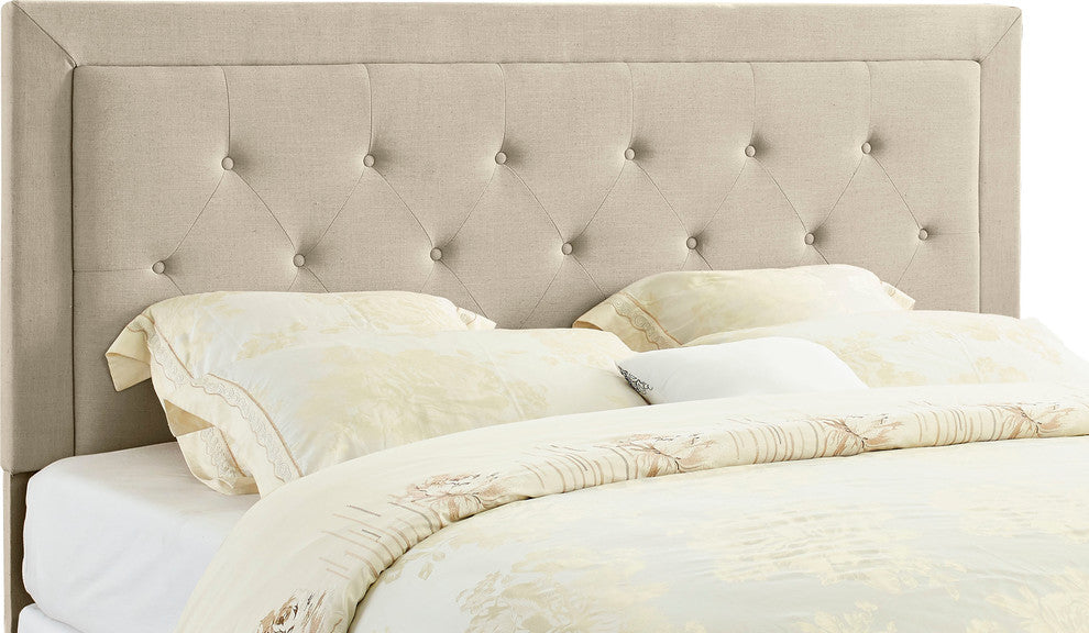 Linon Clayton Headboard King Size, Natural Linen