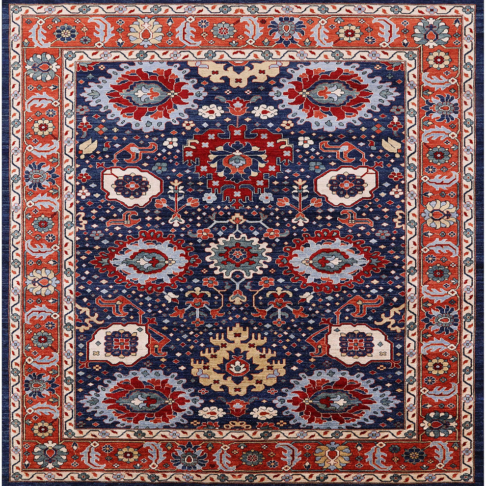 Ahgly Company Indoor Square Mid-Century Modern Area Rugs, 7' Square