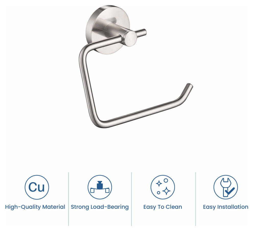 Circular Toilet Paper Holder, Brushed Nickel
