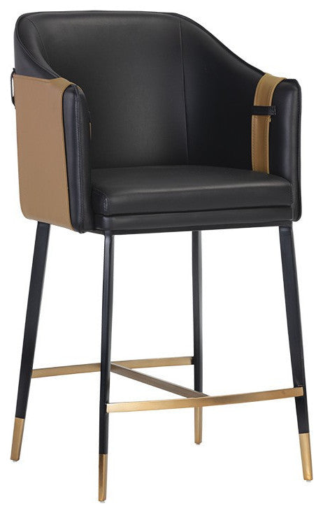Carter Counter Stool, Napa Black/Napa Cognac