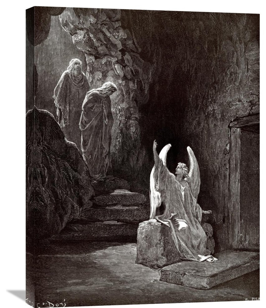 "The Angel Seated Upon the Stone" Canvas Giclee by Gustave Dore, 23"x30"