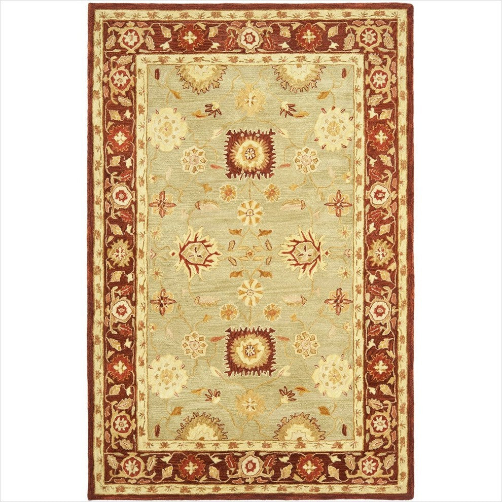 Safavieh Anatolia An556A Rug, Sage/Burgundy, 6'0"x9'0"