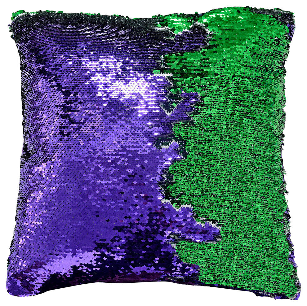 Decorative Mermaid Throw Pillow, Purple/Green, 18"x18"