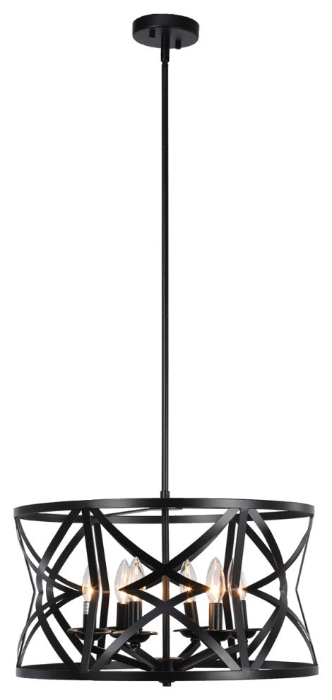 CHLOE Lighting CH6H801BK21-UP5 ALINA Farmhouse 5 Light MattBlack Ceiling Pendant