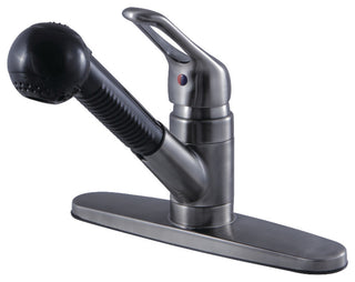 Single-Handle Pull-Out Kitchen Faucet, Black Stainless