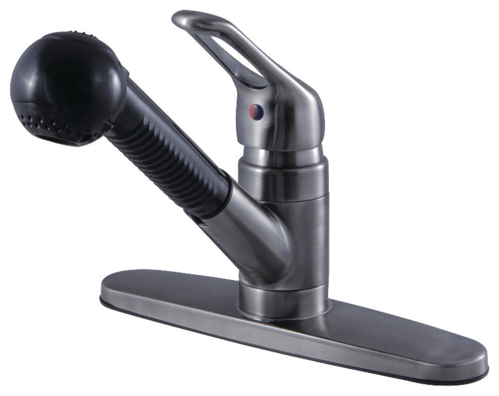 Single-Handle Pull-Out Kitchen Faucet, Black Stainless