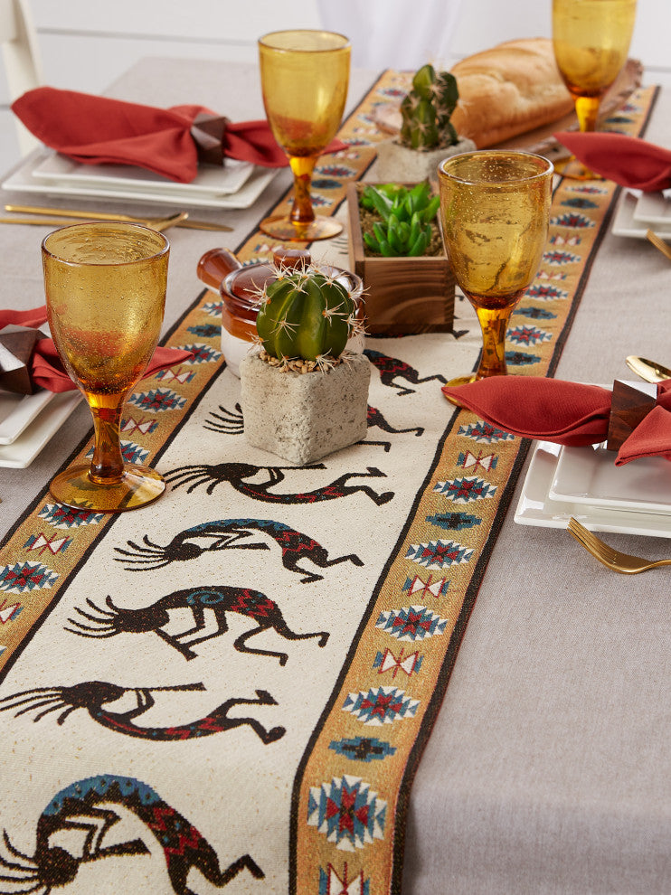 Kokopelli Tapestry Table Runner 13X72