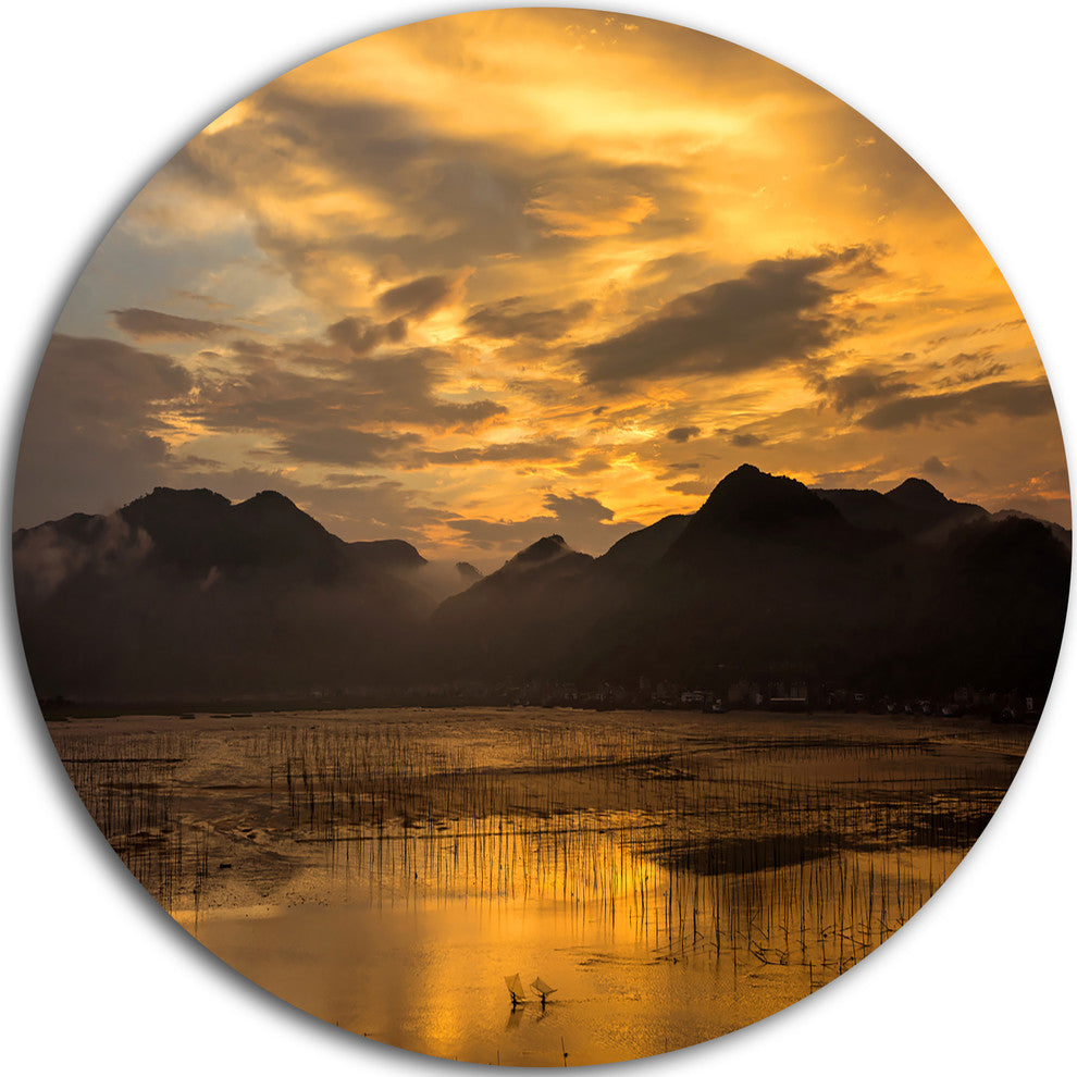 Sunrise In Xiapu County, Landscape Photo Large Disc Metal Wall Art, 23"