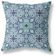 20" Blue Aqua Cloverleaf Boho Suede Throw Pillow