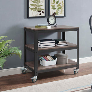 Modern Gray Walnut Vivify Tiered Serving Stand