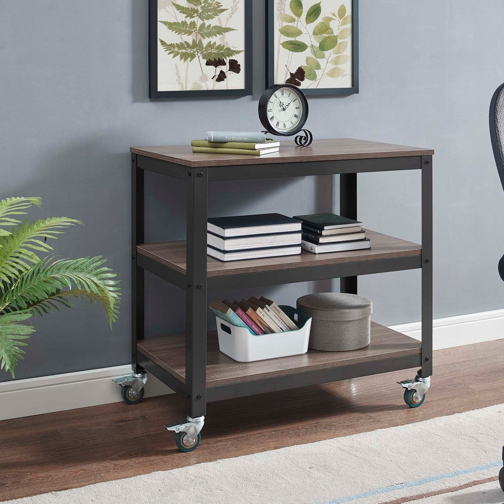 Modern Gray Walnut Vivify Tiered Serving Stand