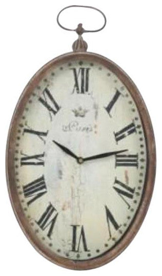 Elegant Beige Oval Wall Clock