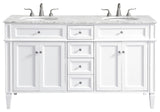 60" Double Bathroom Vanity Set In White