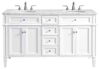 60" Double Bathroom Vanity Set In White