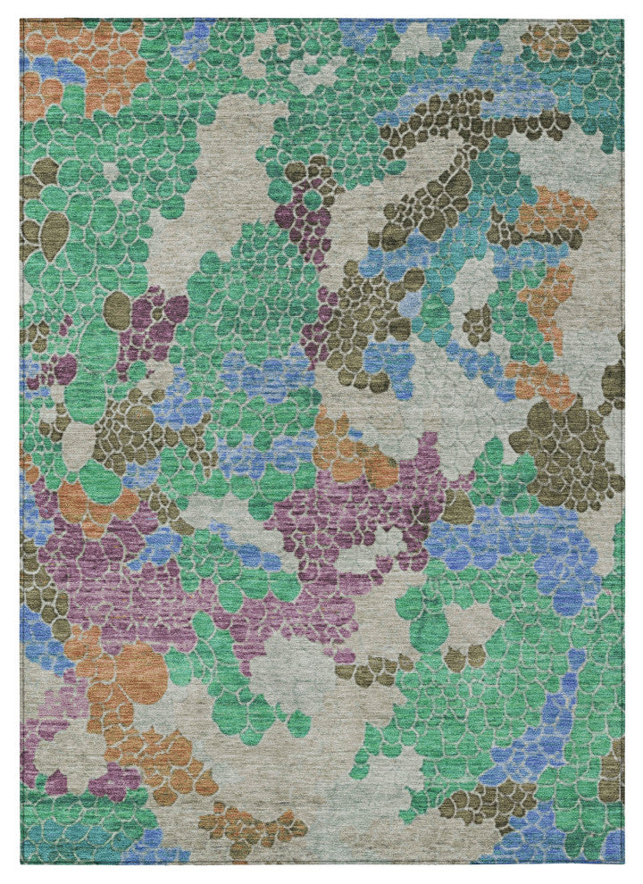 Machine Washable Indoor/Outdoor Chantille ACN1906 Green 10' x 14' Rug