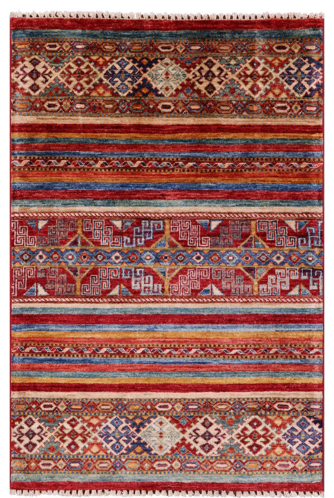2' 8" X 3' 11" Super Kazak Khorjin Hand-Knotted Rug Q10795