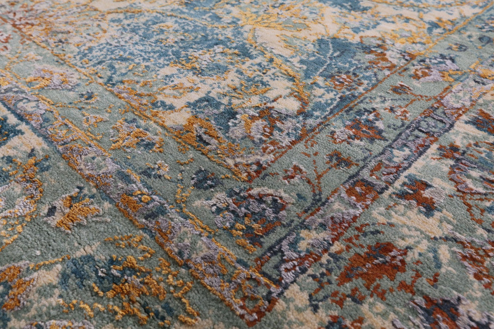 Wool and Silk Persian Hand-Knotted Rug 7' 11" X 10' 2" Q7083