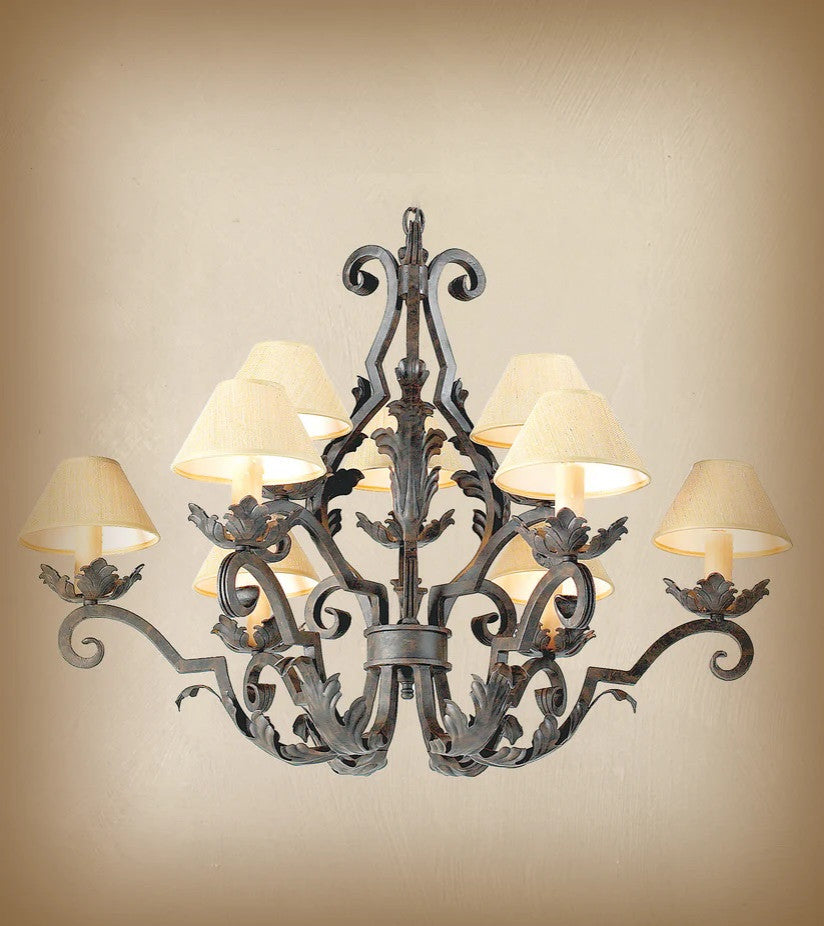 Full Bloom Wrought Iron Chandelier