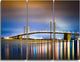 "Delaware Memorial Bridge Panorama" Metal Wall Art, 3 Panels, 36"x28"