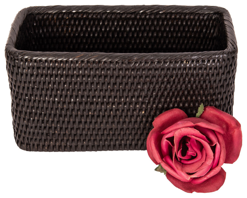 Artifacts Rattan Petite Basket, Tudor Black