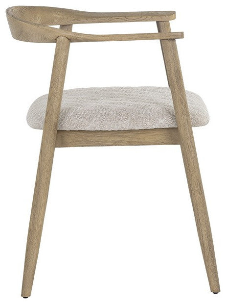Jeremy Dining Armchair, Weathered Oak, Dove Cream