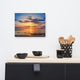 Sunset at Breakwater Lighthouse Coastal Landscape Photo Canvas Print, 12" X 16"